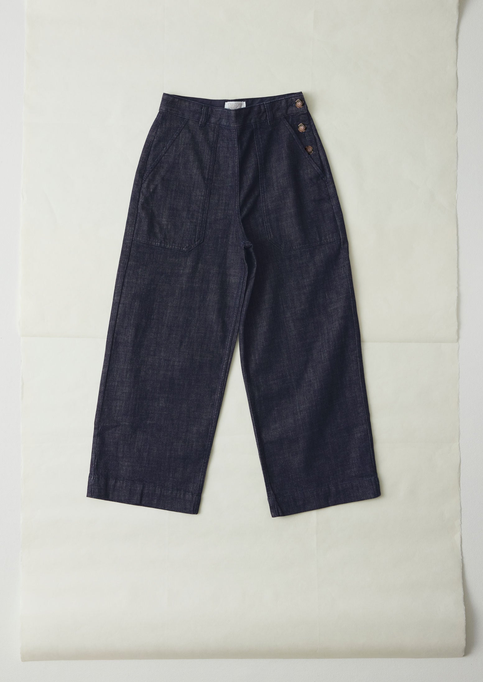 Annie Organic Denim Side Button Jeans | Indigo | TOAST