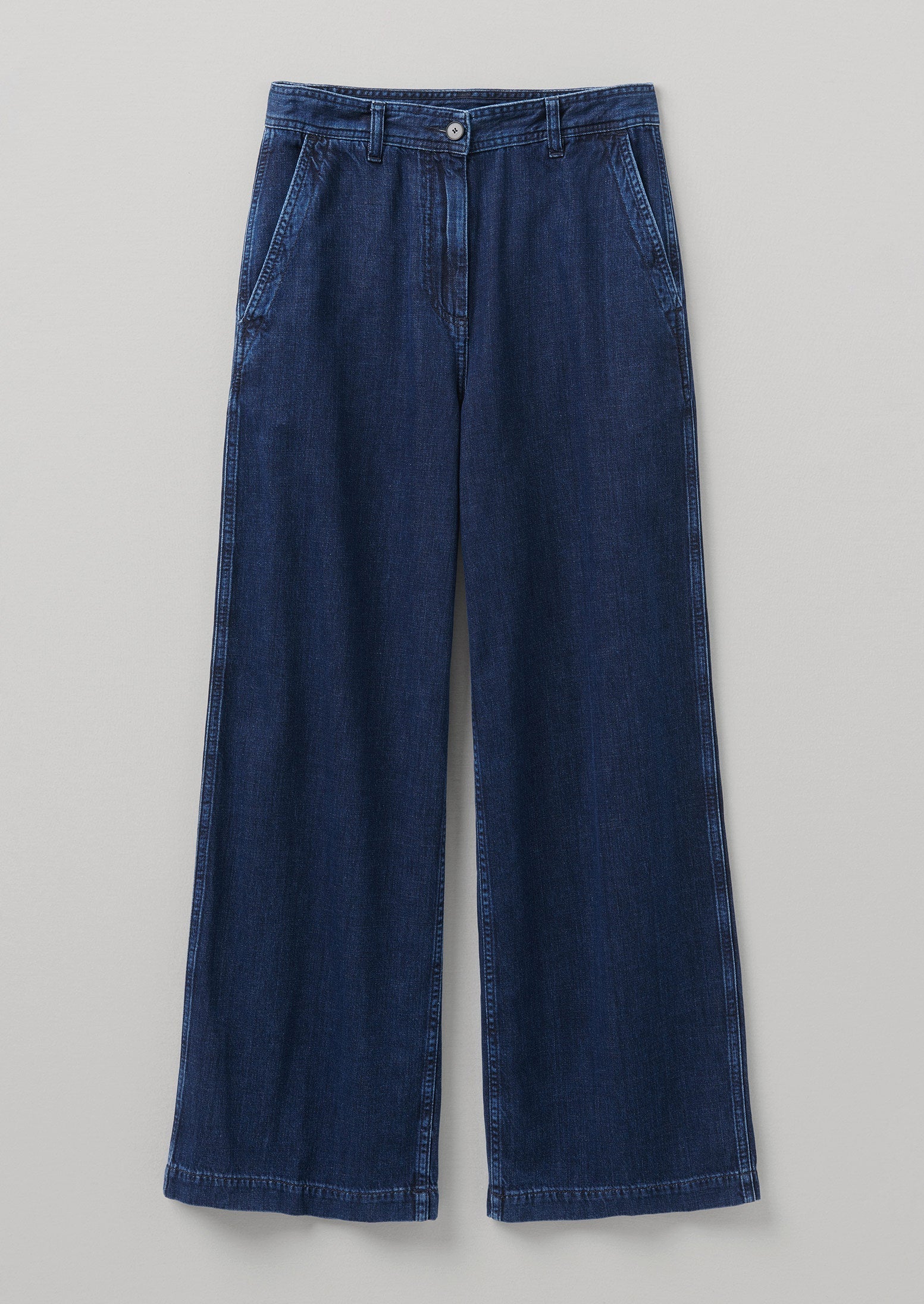 Seren Flat Front Indigo Denim Pants | Indigo | TOAST