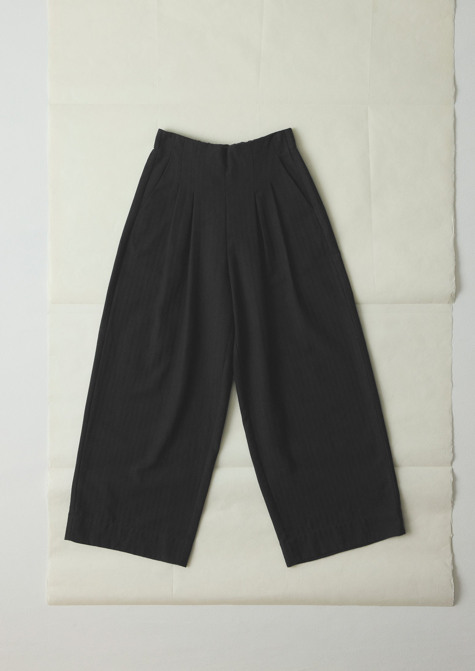Corinne Wool Cotton Herringbone Wide Leg Pants | Black | TOAST display picture 1
