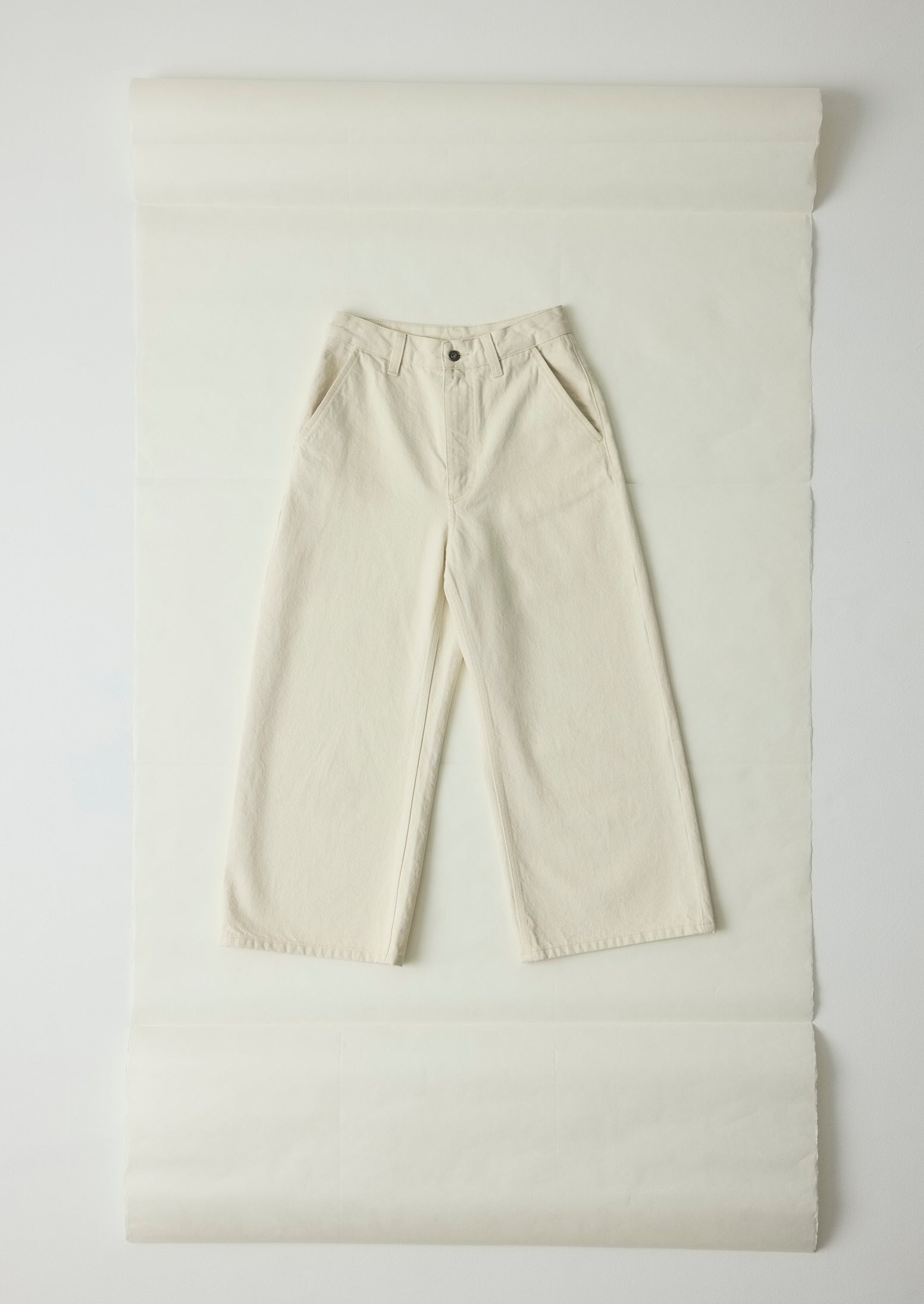 Relaxed Wide Leg Denim Pants | Ecru | TOAST