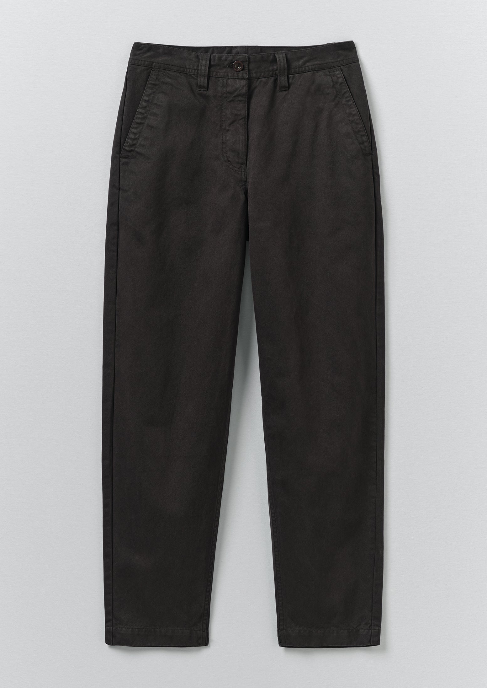 Garment Dyed Cotton Twill Pants | Soft Black | TOAST