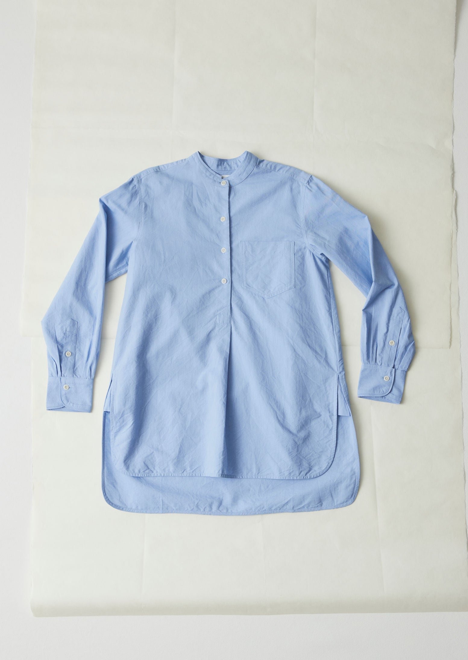 Taro Cotton Oxford Long Shirt | Chambray | TOAST