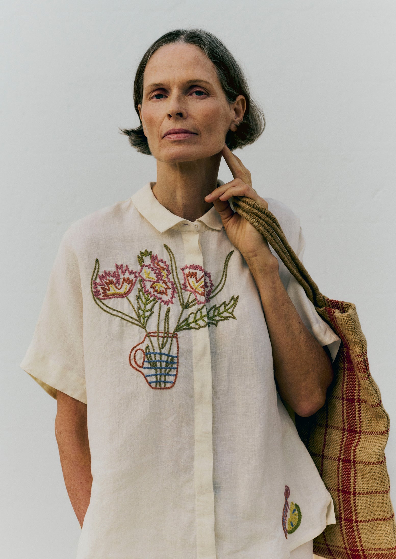 Embroidered Al Fresco Linen Shirt | Lemon Posset | TOAST