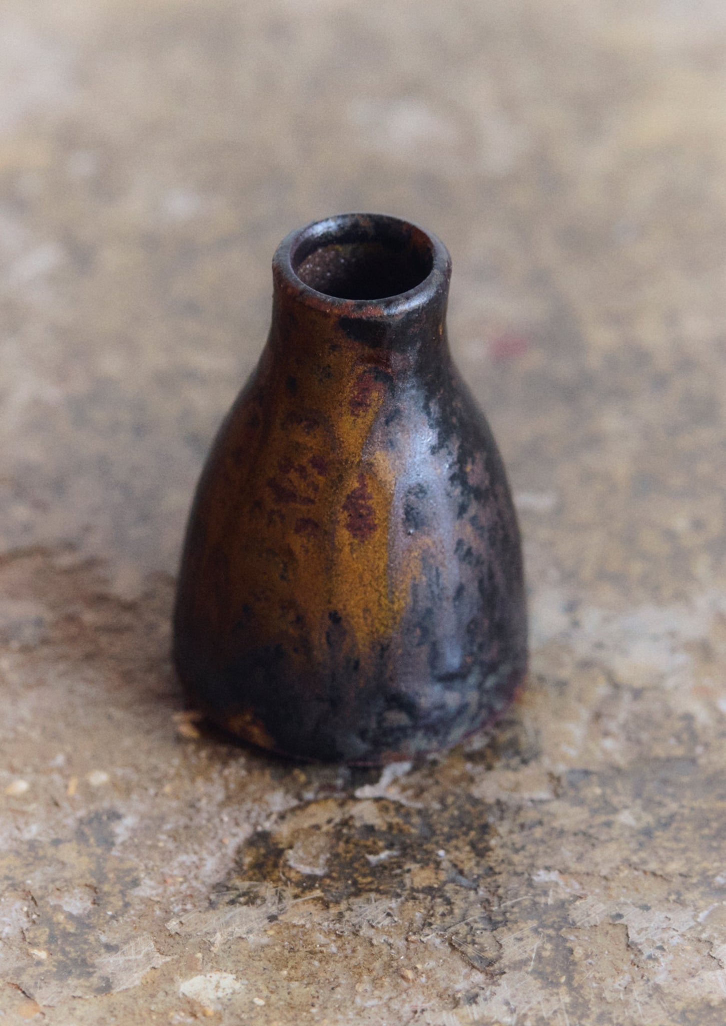 Laerke Moller Hansen Mini Ash and Tenmoku Vase | Brown Umber