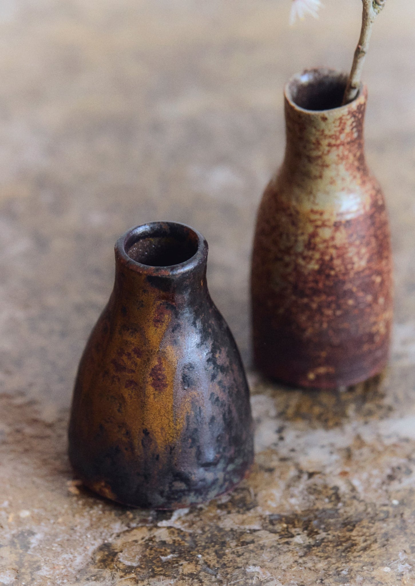 Laerke Moller Hansen Mini Ash and Tenmoku Vase | Brown Umber