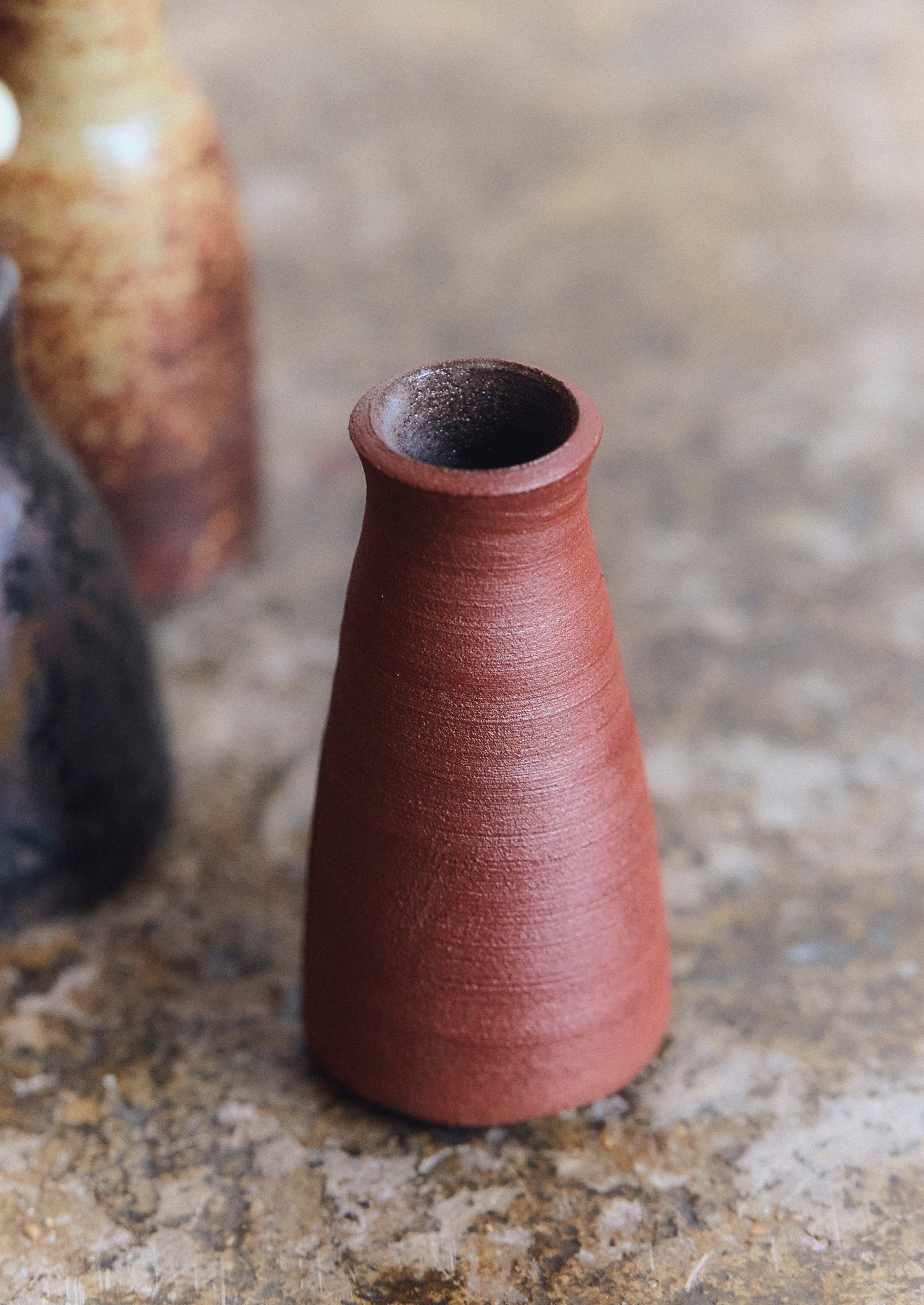 Laerke Moller Hansen Mini Red Stoneware Vase | Terracotta