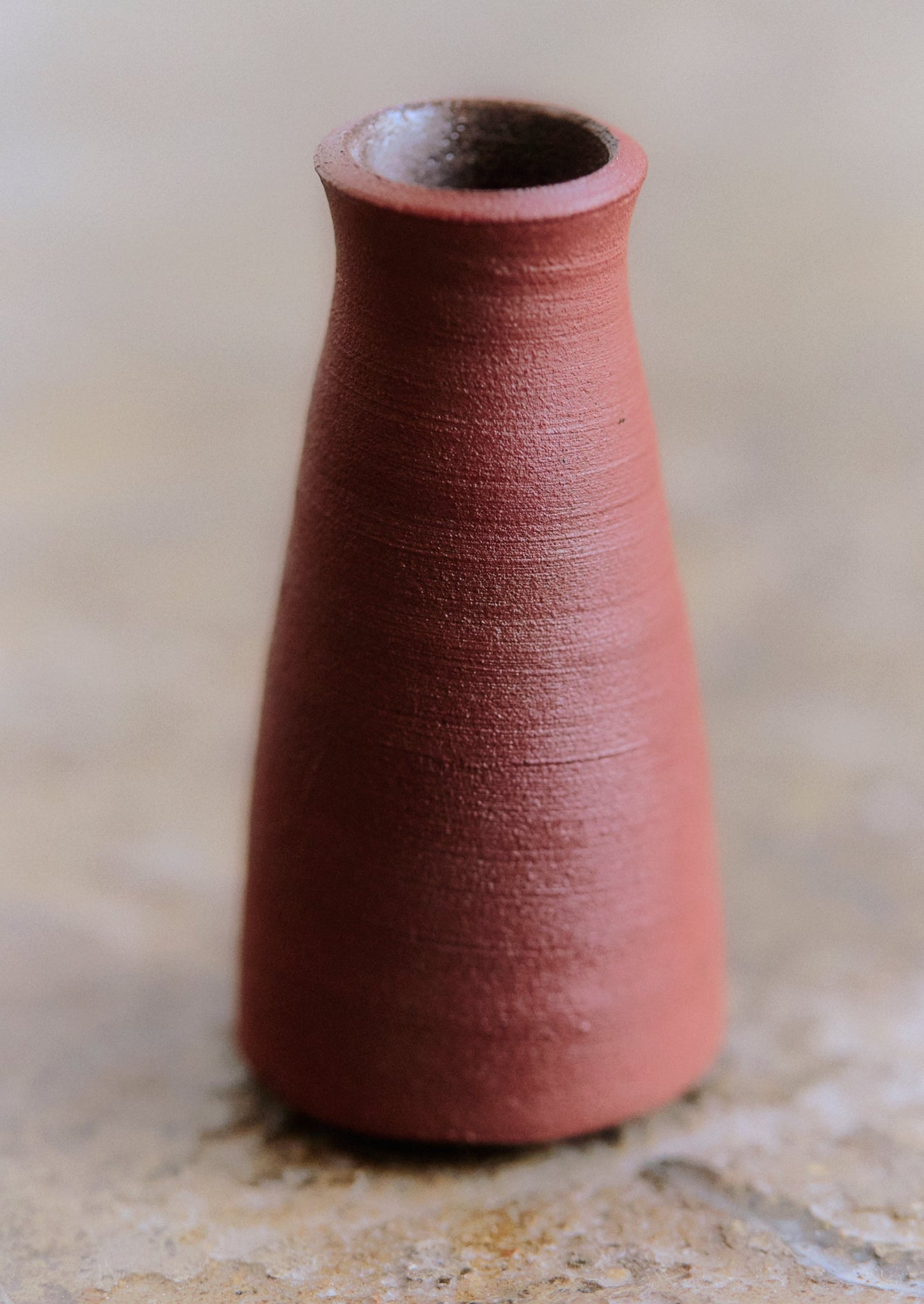 Laerke Moller Hansen Mini Red Stoneware Vase | Terracotta