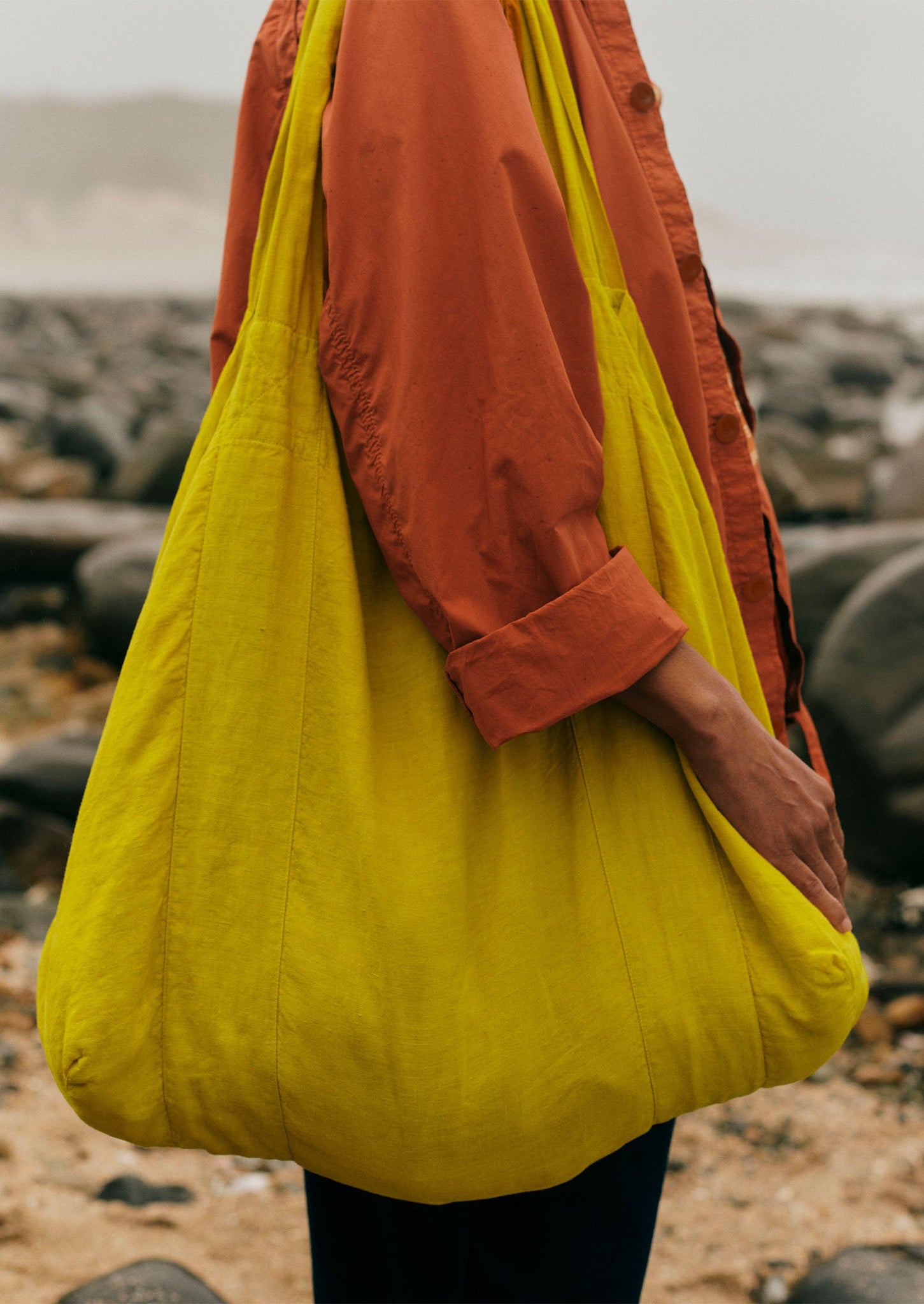 Garment Dyed Linen Bag | Billi Flower Yellow