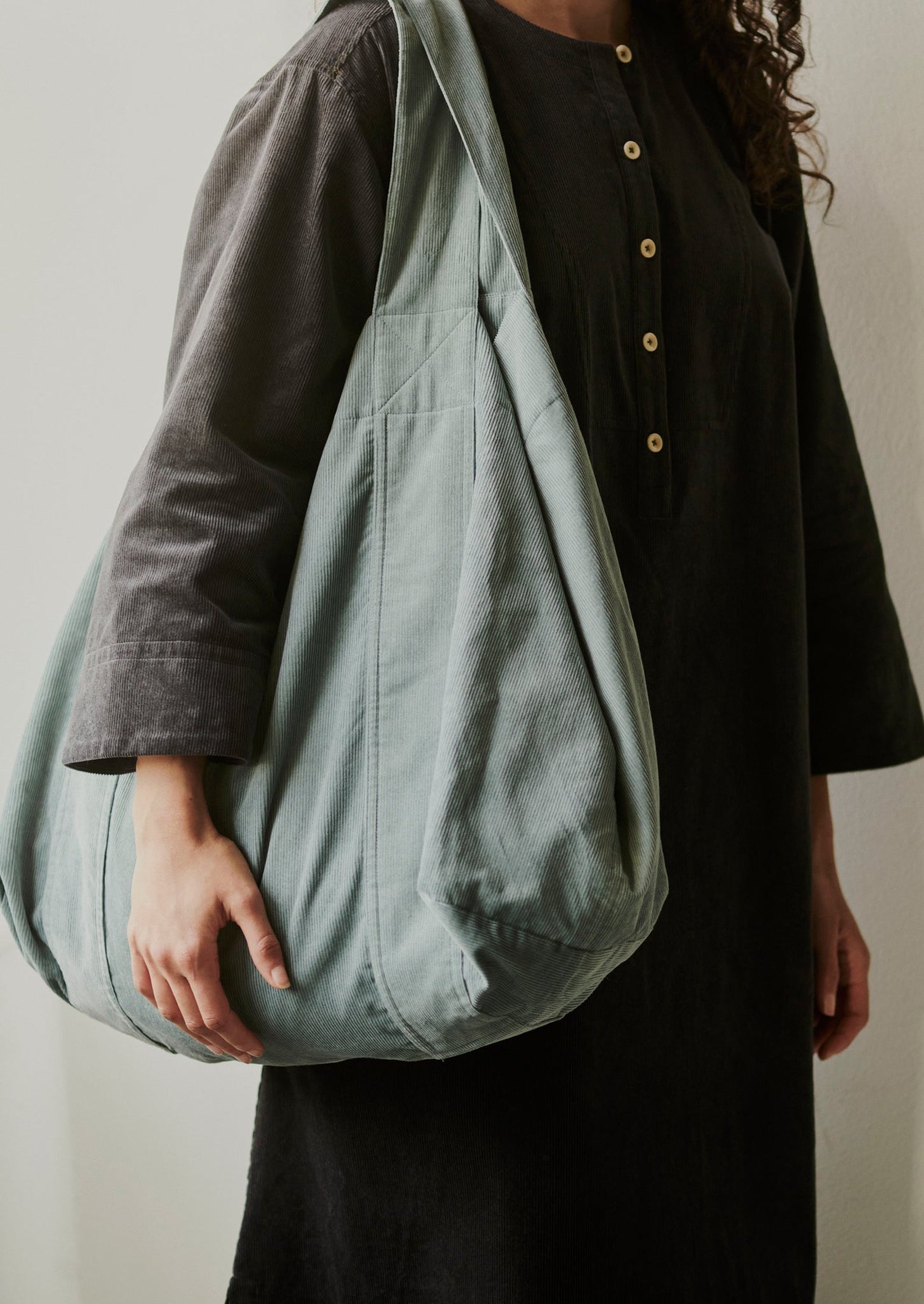 Organic Cord Lounge  Bag | Dusty Blue