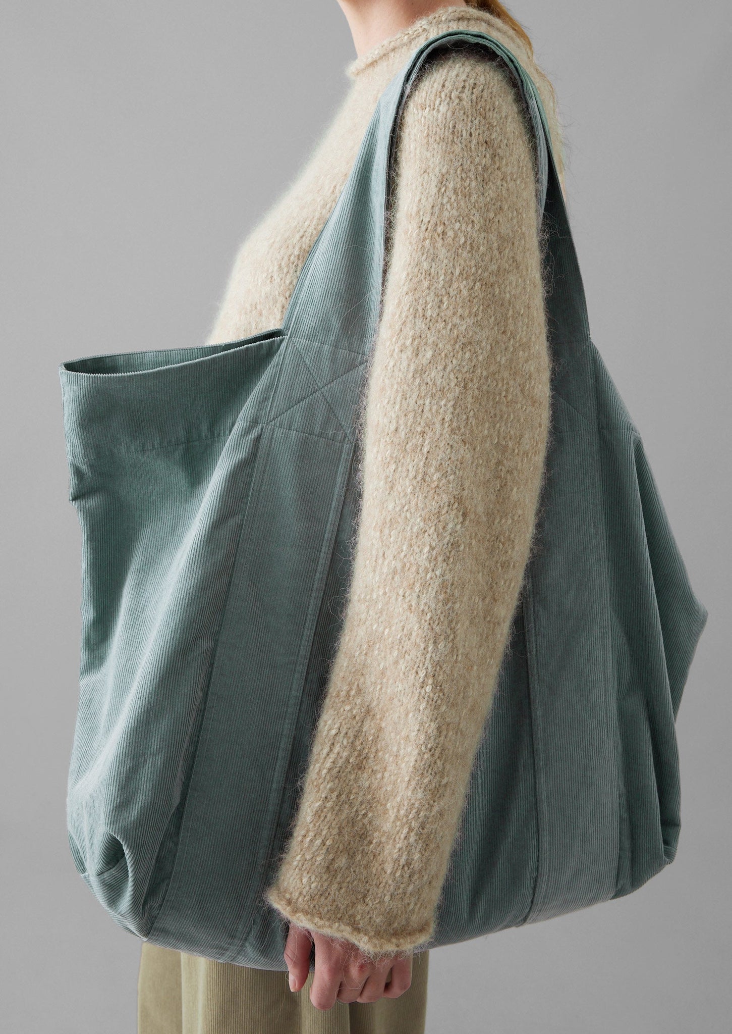 Organic Cord Lounge  Bag | Dusty Blue