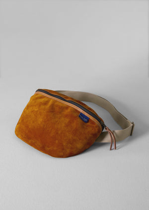 Bleu De Chauffe Suede Cross Body Bag | Ochre