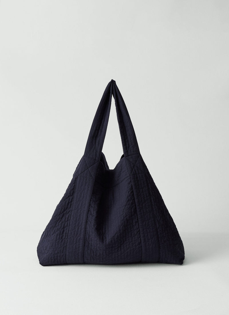 Quilted Cotton Lounge Bag | Indigo Blue