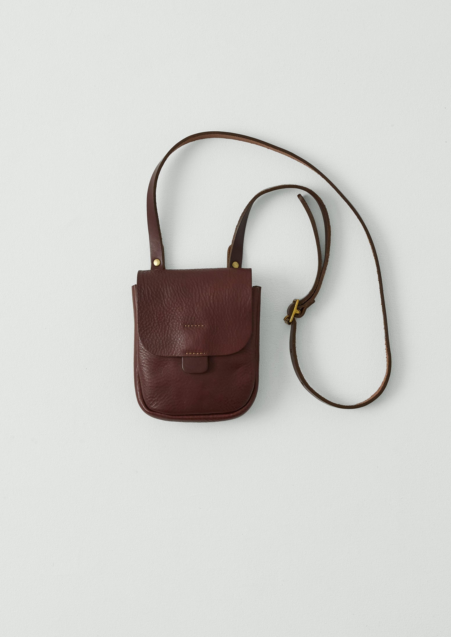 Kate Sheridan Leather Half Orbed Tab Bag | Chestnut | TOAST