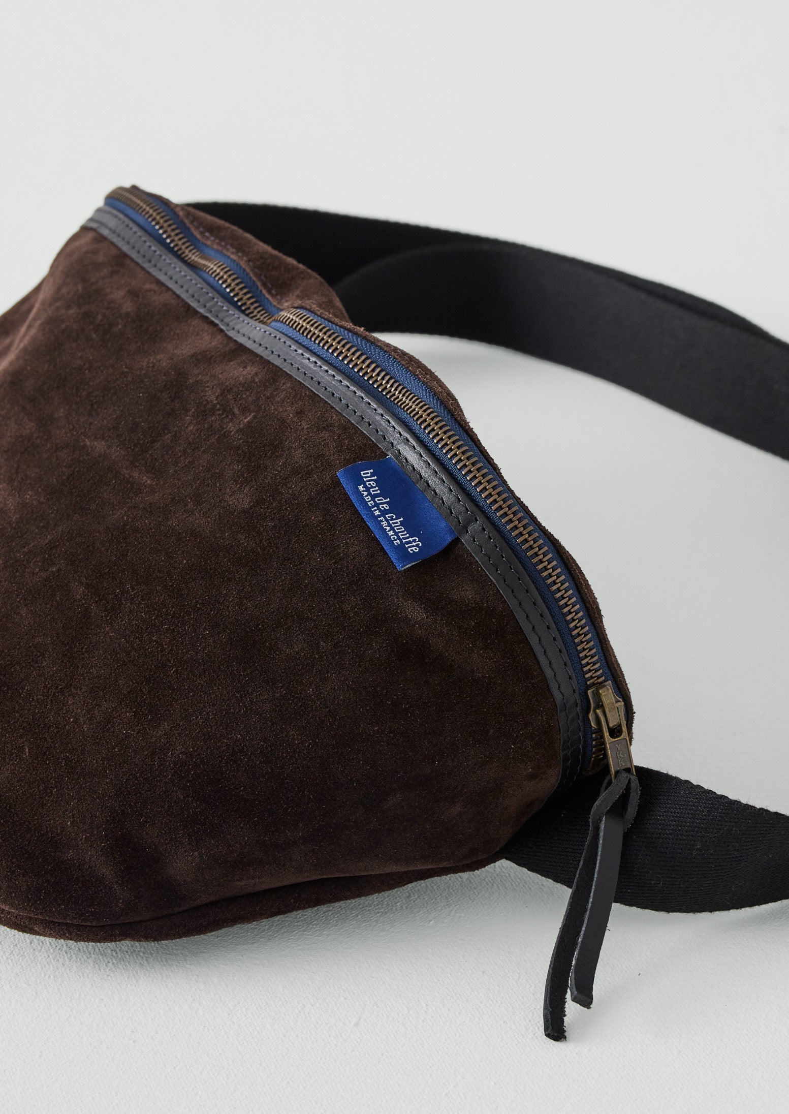 Bleu De Chauffe Large Suede Cross Body Bag | Dark Brown | TOAST