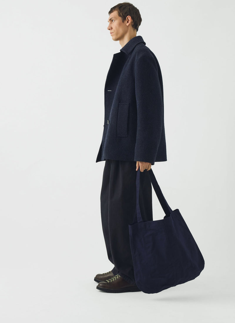 Waxed Cotton Canvas Bag | Dark Navy