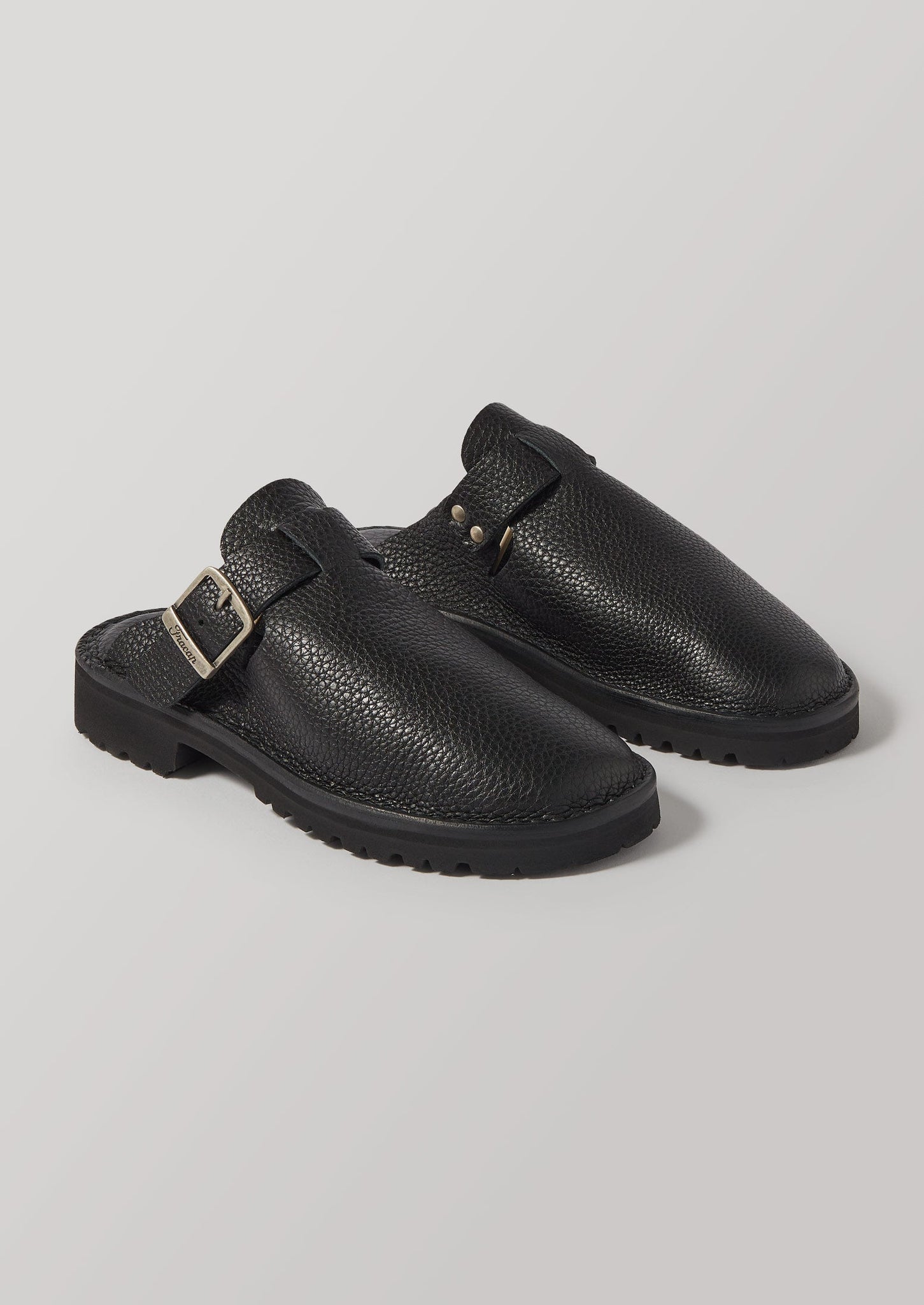 Fracap Leather Mules | Black
