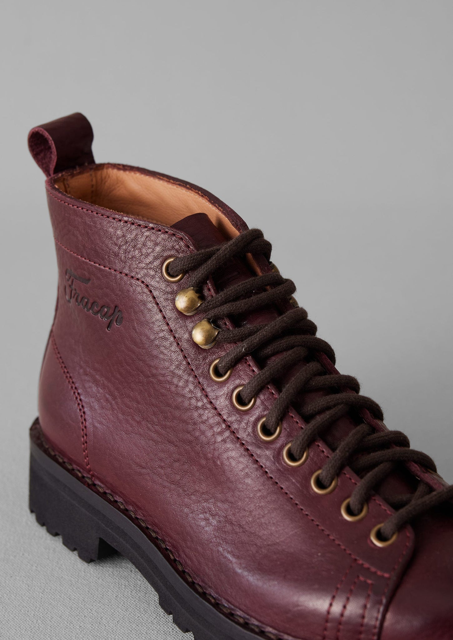 Fracap Leather Monkey Boots Chianti