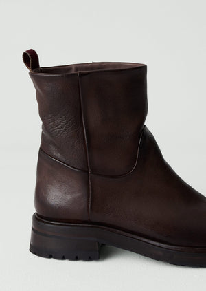 Sturlini Mid Leather Pull On Boots | Dark Brown | TOAST