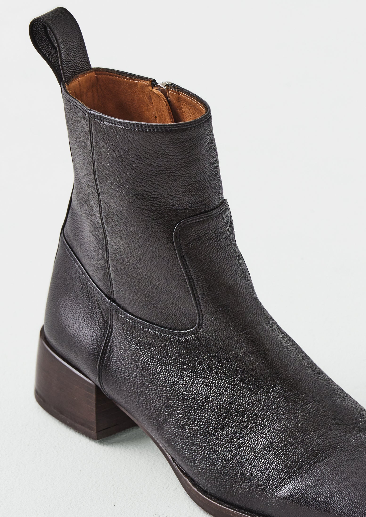 Chie Mihara Leather Zip Up Boots | Black | TOAST