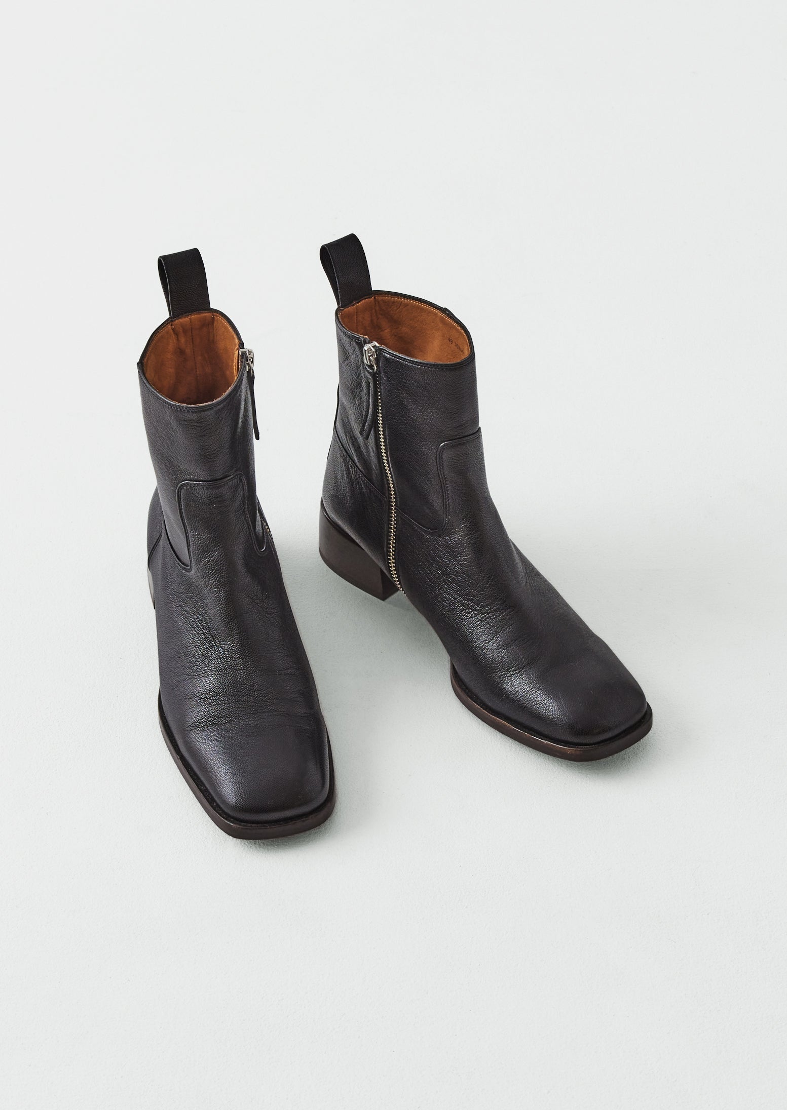 chie♥️ Chie Mihara Leather Zip Up Boots | Black | TOAST