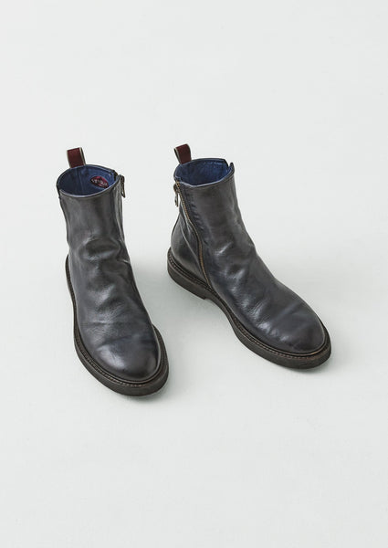 Sturlini Leather Zip Up Boots | Navy | TOAST