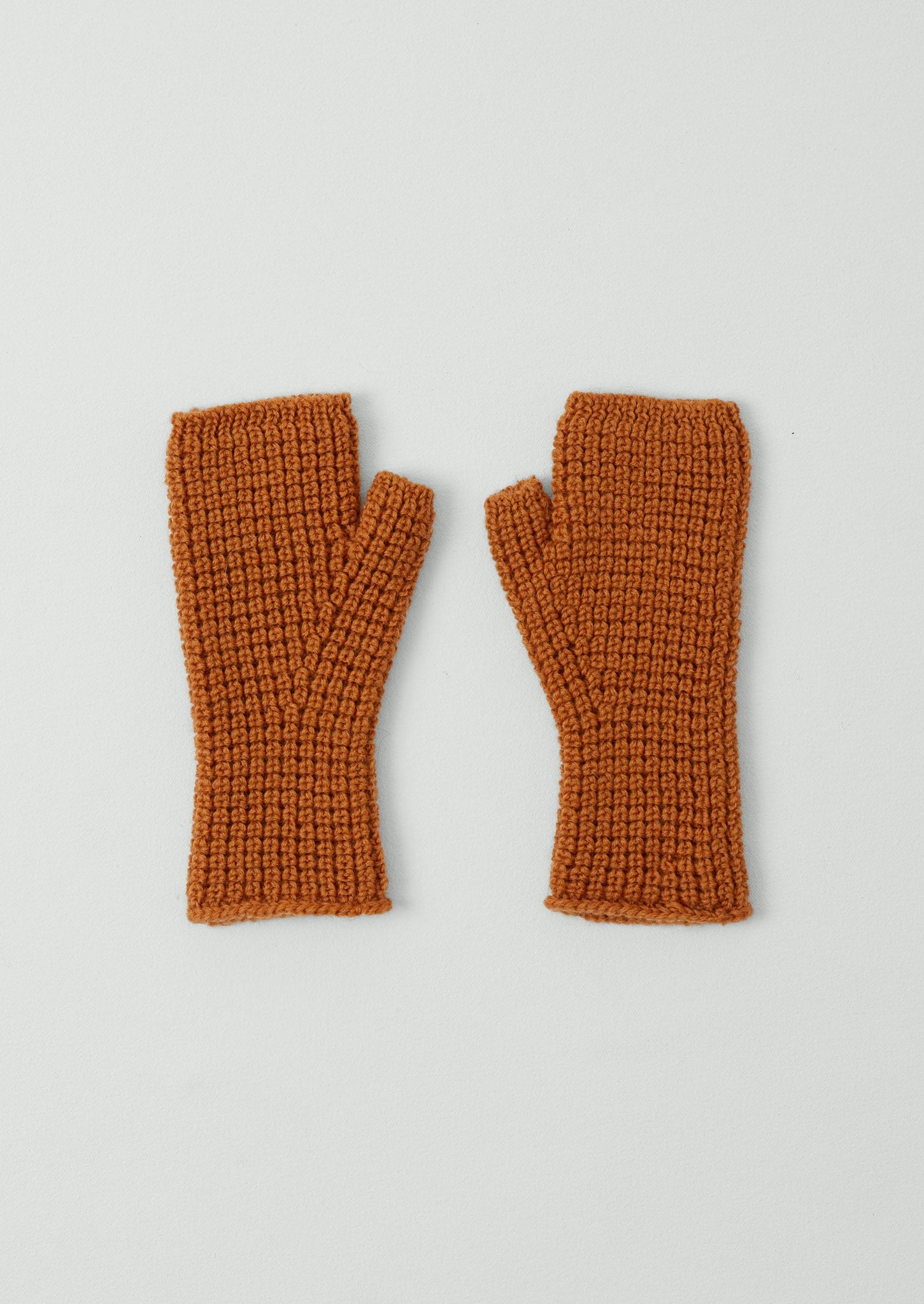 Waffle Stitch Fingerless Gloves | Apricot