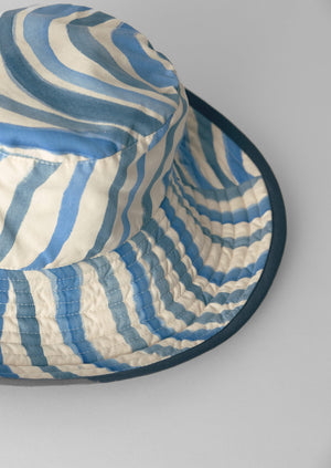 Romualda Hand Painted Grande Hat | Slate/Blue