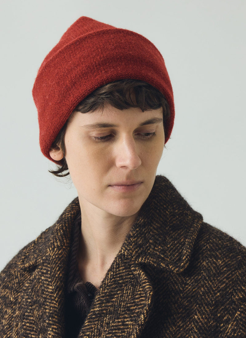 Washed Lambswool Beanie | Red Rock
