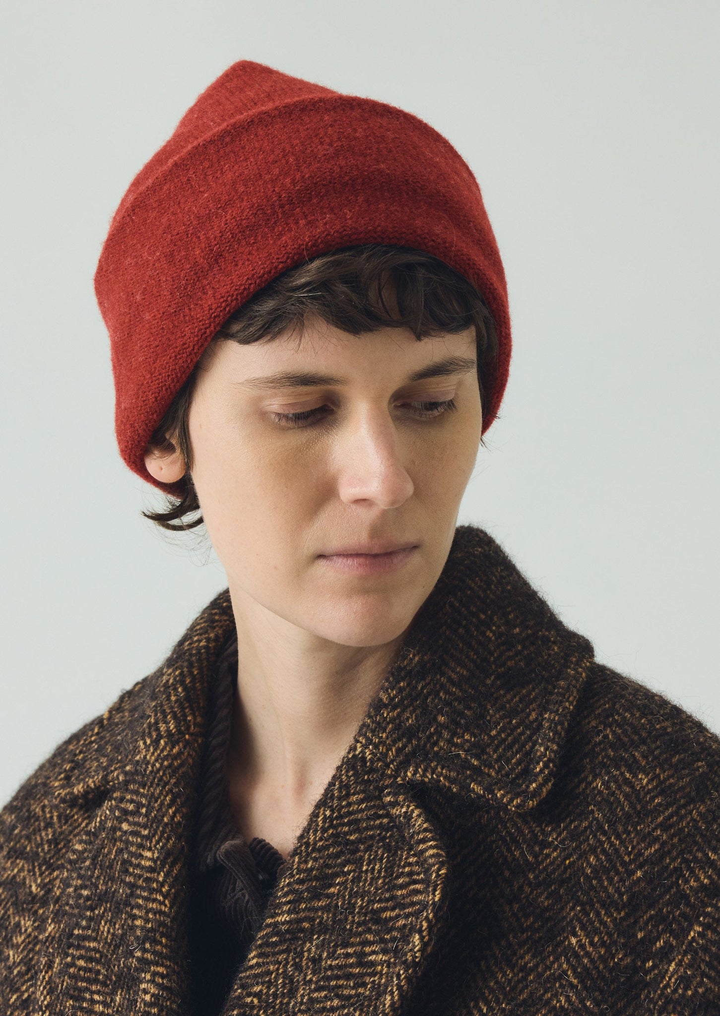 Washed Lambswool Beanie | Red Rock