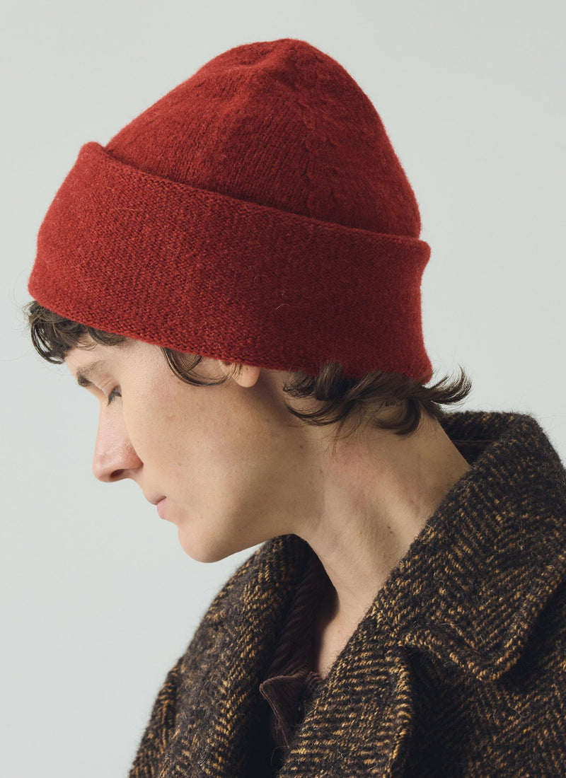 Washed Lambswool Beanie | Red Rock