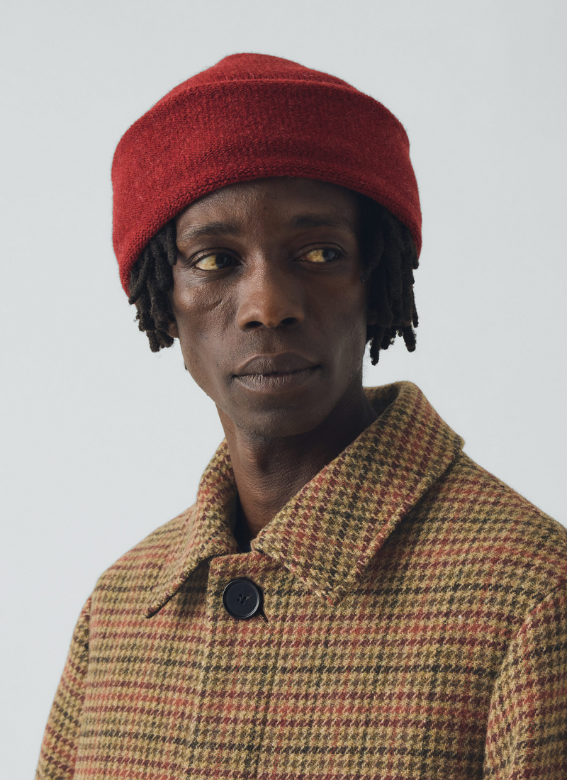 Washed Lambswool Beanie | Red Rock