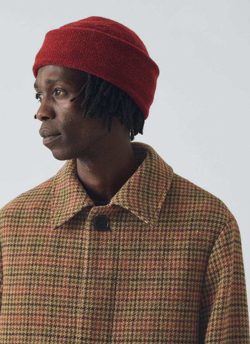 Washed Lambswool Beanie | Red Rock