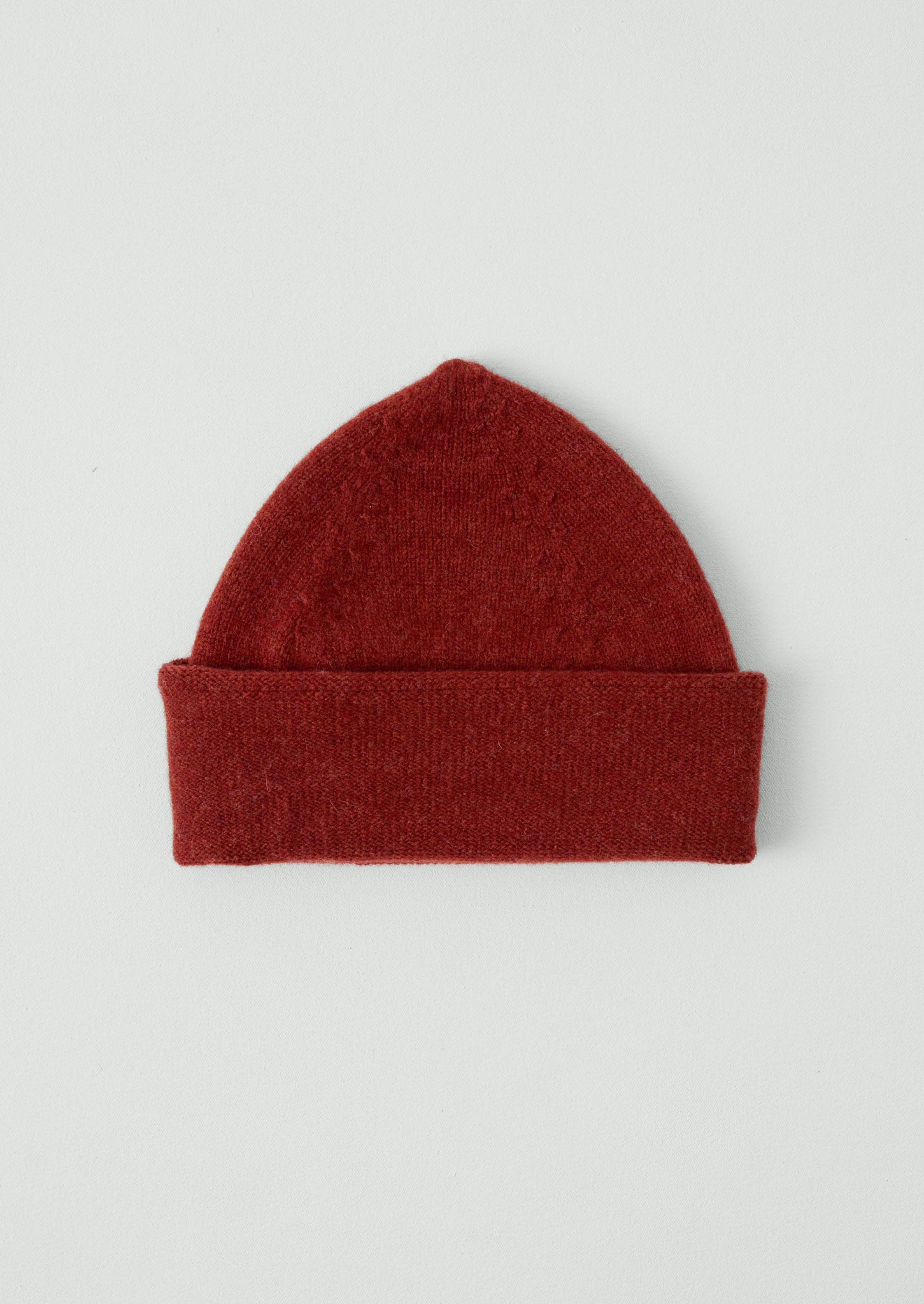 Washed Lambswool Beanie | Red Rock