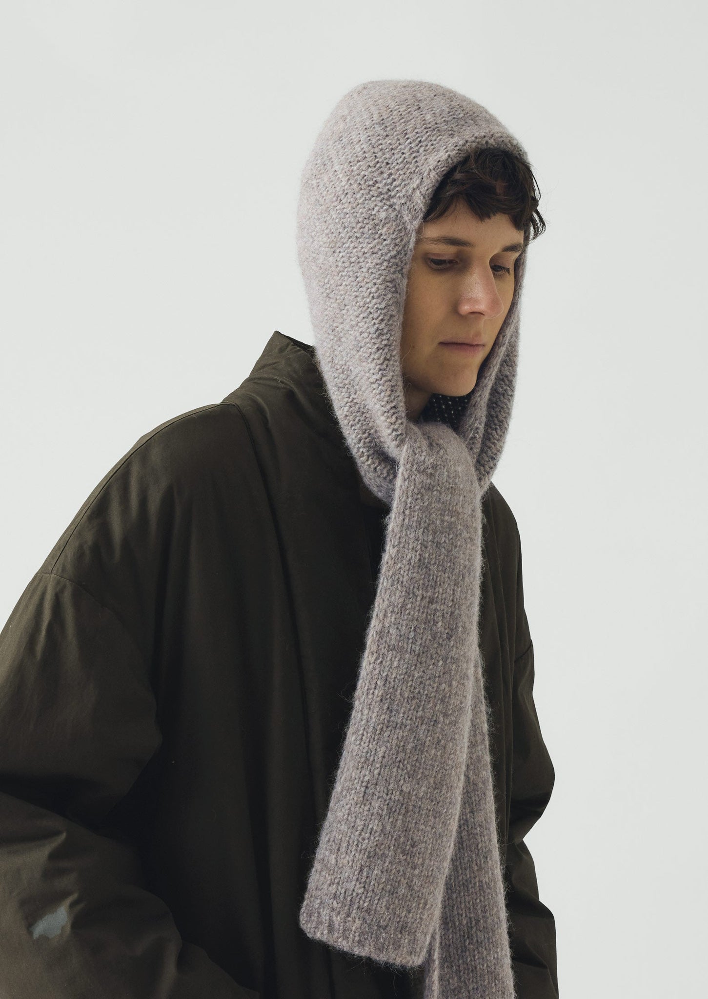 Lofty Alpaca Hooded Scarf | Stone | TOAST