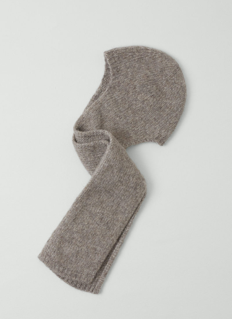 Lofty Alpaca Hooded Scarf | Stone