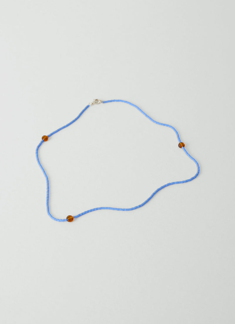 Helena Rohner Glass Beaded Necklace | Cornflower Blue
