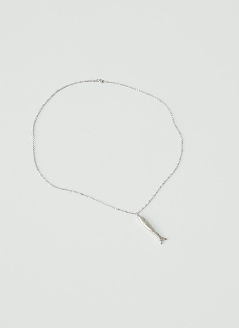 Alba Silver Fish Pendant Necklace | Silver