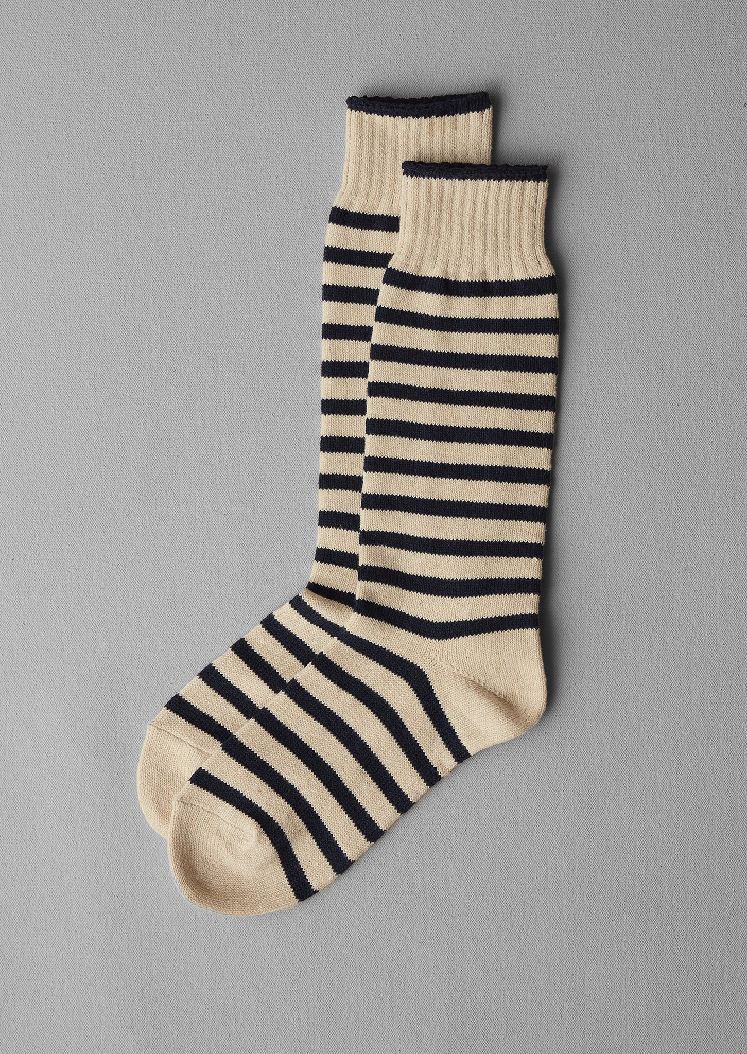 Chup Cotton Linen Socks | Navy/Ecru