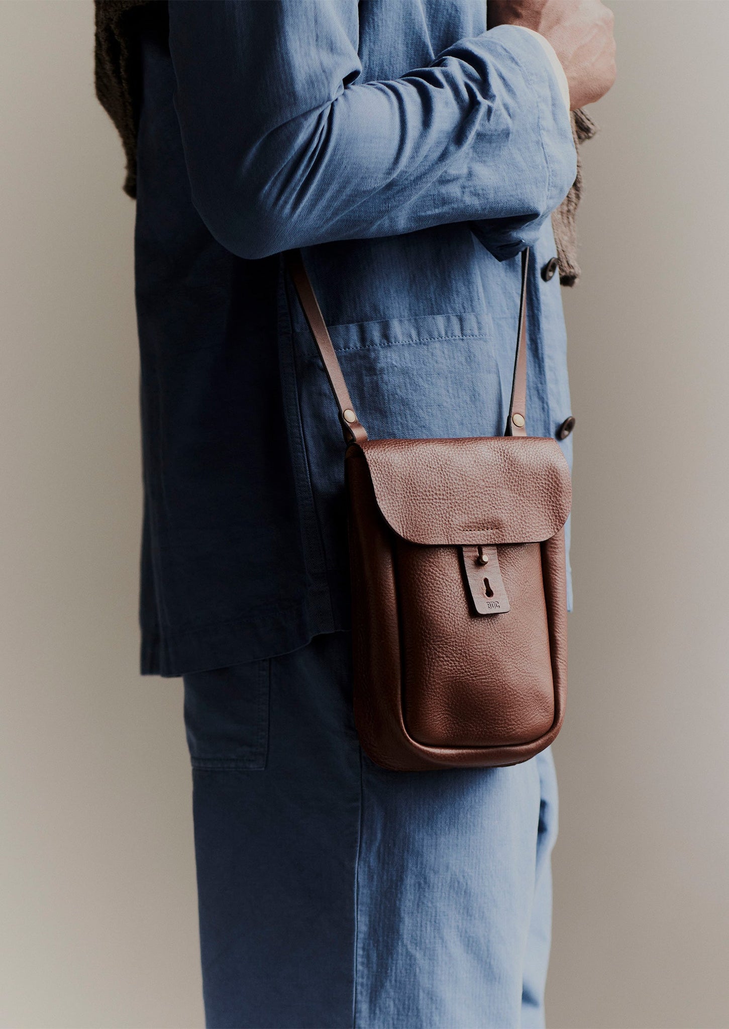 Bleu De Chauffe Leather Workwear Bag | Tan