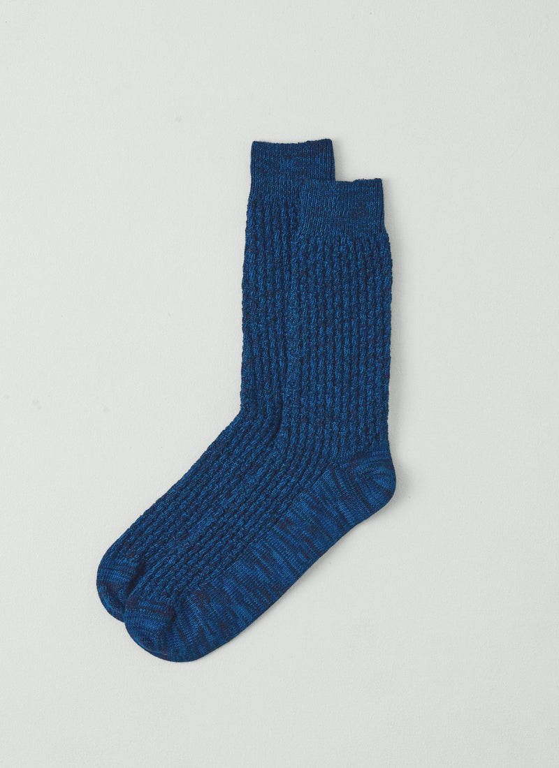 Textured Cotton Socks | Cobalt