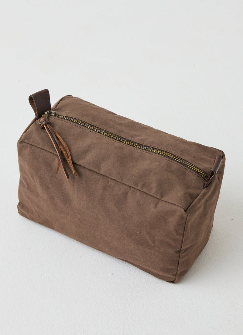 Kate Sheridan Bracken Waxed Cotton Wash Bag | Bracken