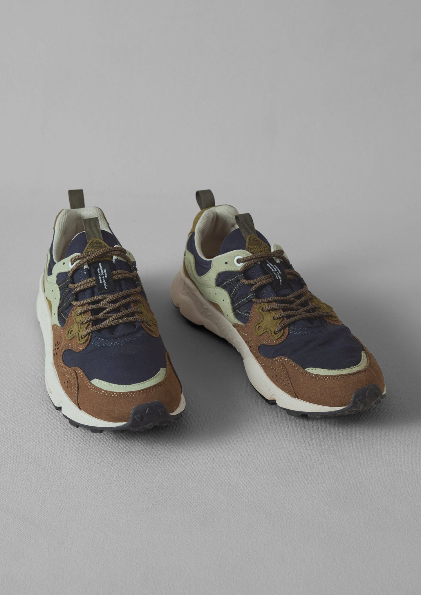 Flower Mountain Yamano Kaiso Panelled Sneakers | Navy/Sage