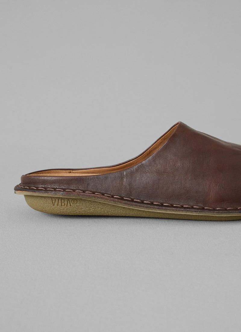 Vibae Leather Mules | Cocoa Brown