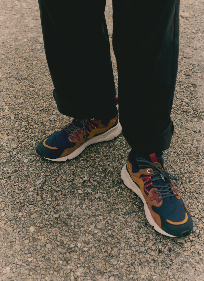Flower Mountain Yamano Kaiso Panelled Sneakers | Indigo/Ginger