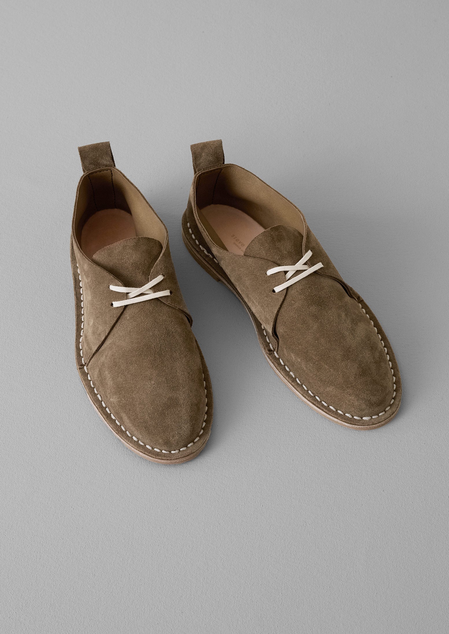 Steve Mono Suede Lace Up Shoes | Olive | TOAST