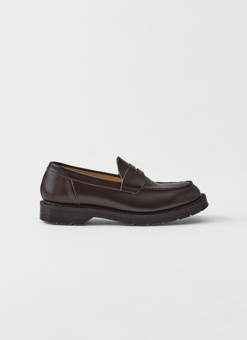 Solovair Leather Stitched Loafers | Cordovan