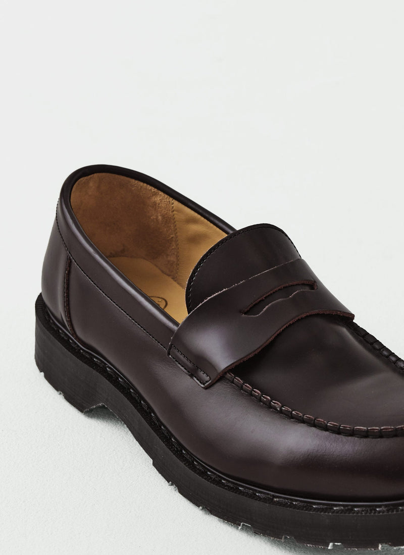 Solovair Leather Stitched Loafers | Cordovan