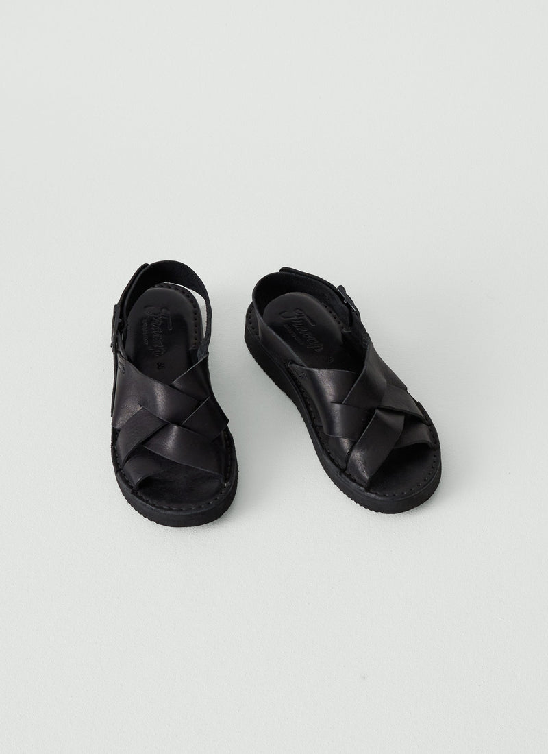 Fracap Yves Leather Sandals | Black
