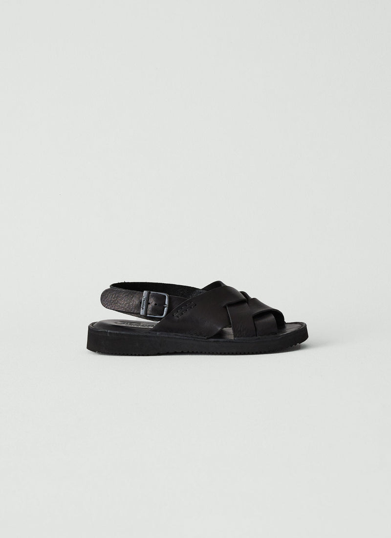 Fracap Yves Leather Sandals | Black