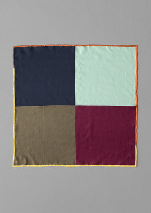 Scout Colour Block Silk Bandana | Olive